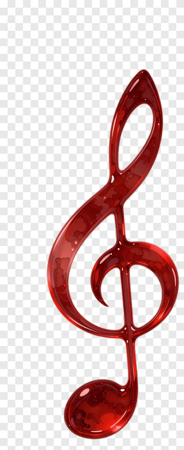 Red Treble Clef PNG