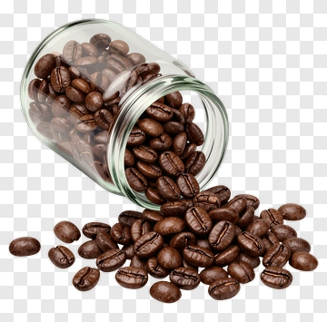 Coffee Beans Spilling From Glass Jar PNG