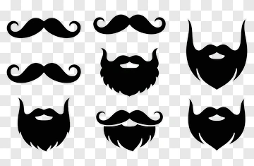 Various Mustache And Beard Designs PNG