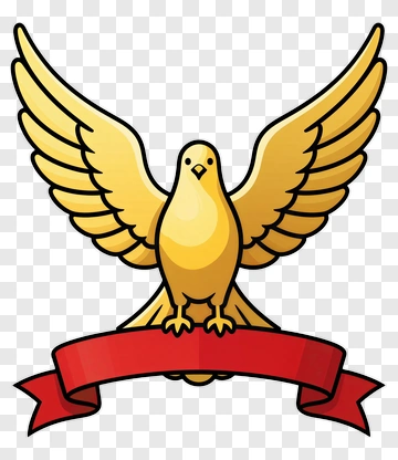 Golden Dove With Red Banner PNG