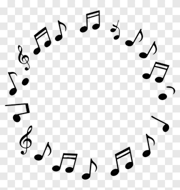Circular Musical Notes Design PNG