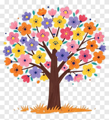Colorful Flower Tree PNG