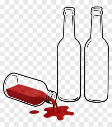 Spilling Bottle With Red Liquid PNG