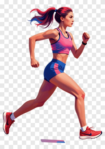 Athletic Woman Running PNG