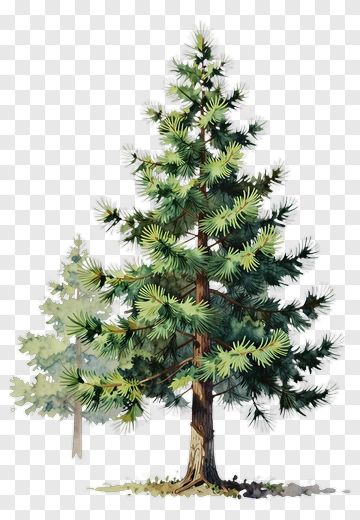 Watercolor Pine Tree PNG
