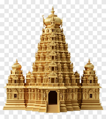 Golden Temple With Ornate Architecture PNG