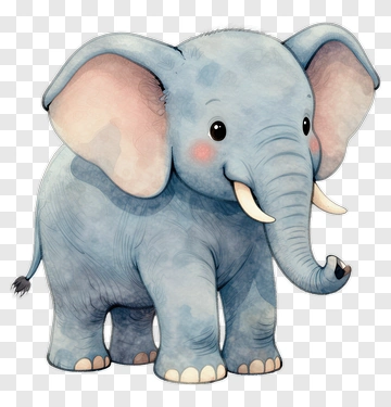 Cute Blue Elephant PNG