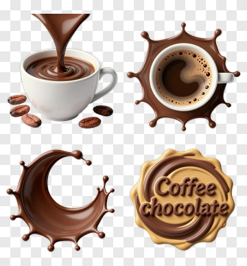 Chocolate And Coffee Design Set PNG
