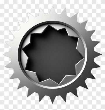 Silver Gear With Black Center PNG