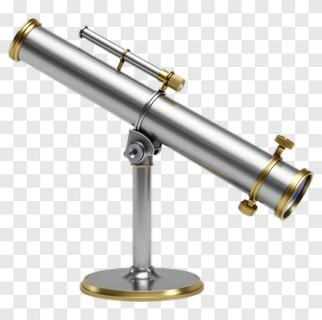Silver And Gold Telescope PNG