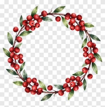 Watercolor Berry Wreath With Leaves PNG
