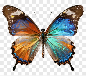 Colorful Butterfly With Iridescent Wings PNG