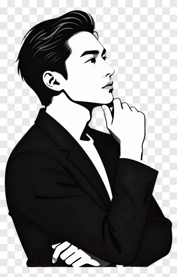 Man In Thoughtful Pose PNG