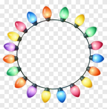 Circular Light String With Multi-Colored Bulbs PNG
