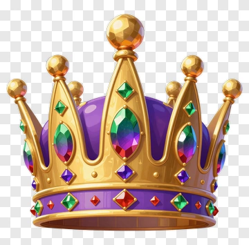 Golden Crown With Gemstones PNG