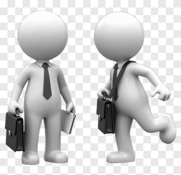 Two Business Figures In 3D Style PNG