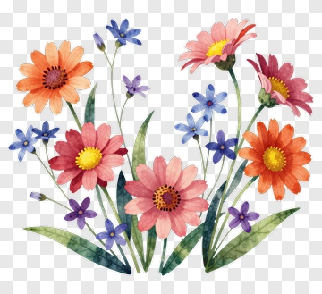 Watercolor Floral Arrangement PNG