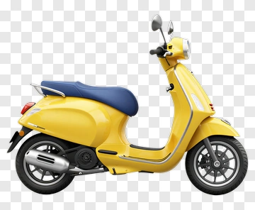Yellow Scooter With Blue Seat PNG