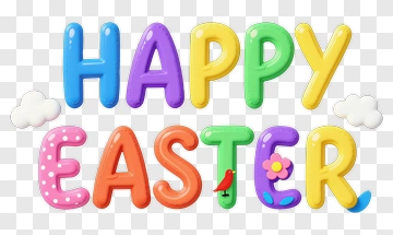 Happy Easter Lettering PNG