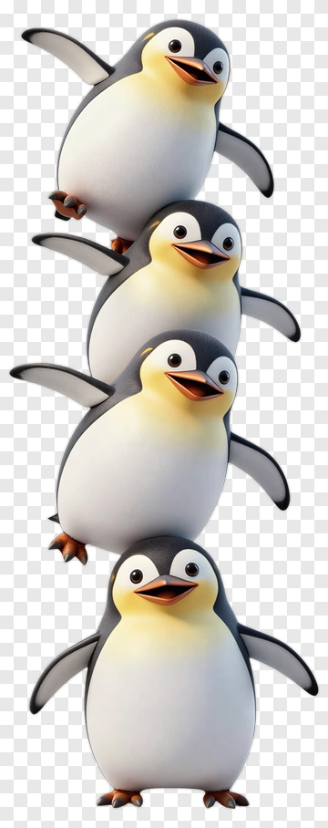 Stack Of Cartoon Penguins PNG