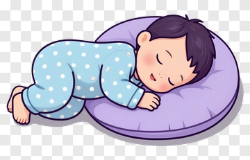 Child Sleeping On Pillow PNG