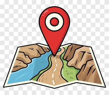 Location Pin On Folded Map PNG