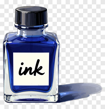 Blue Ink Bottle PNG