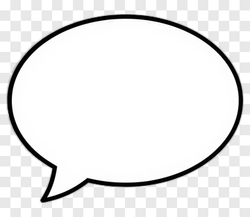White Speech Bubble With Black Outline PNG