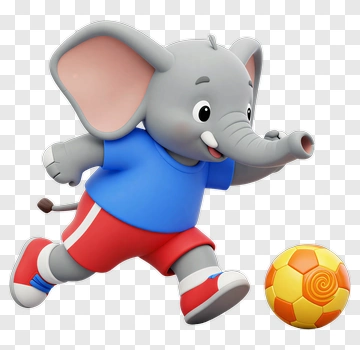 Elephant Playing Soccer PNG