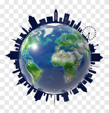 Earth Encircled By Cityscape PNG