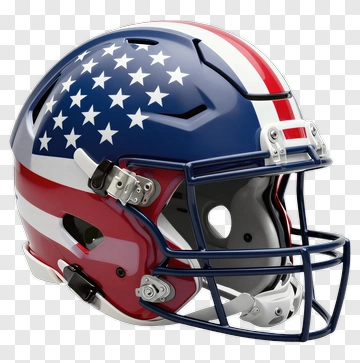 American Football Helmet With Flag Design PNG