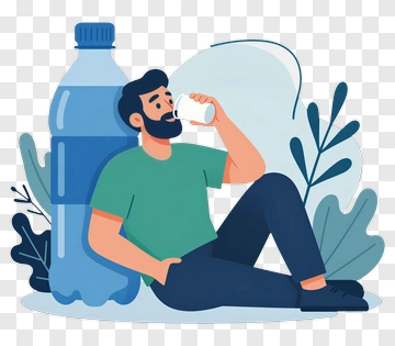 Man Drinking Water From Bottle PNG