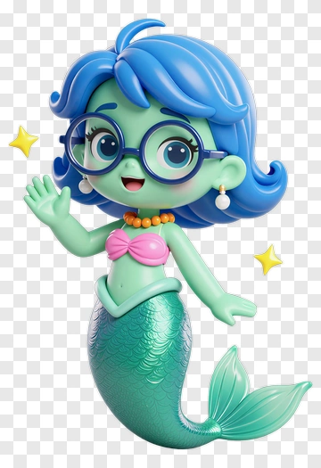 Mermaid With Glasses And Star PNG