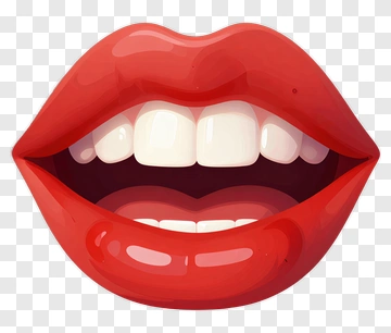 Red Lips With White Teeth PNG