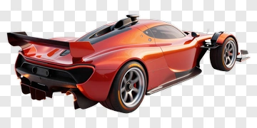 Orange Sports Car In Motion PNG