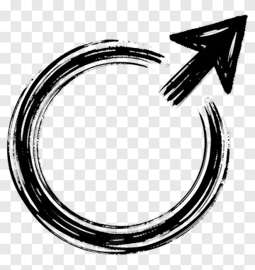 Black Hand Drawn Arrow Circle PNG