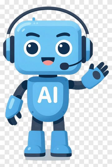Friendly AI Robot With Headset PNG