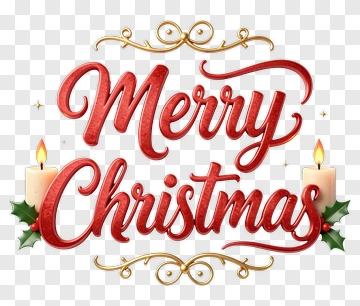 Merry Christmas Text Design PNG