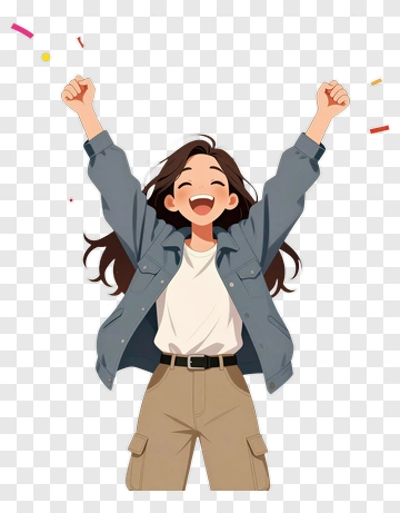Joyful Woman Celebrating With Confetti PNG