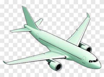 Cartoon Airplane In Cyan PNG