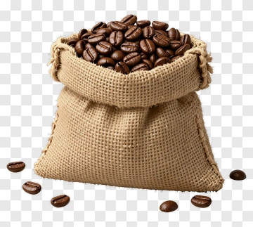 Coffee Beans In Hessian Sack PNG