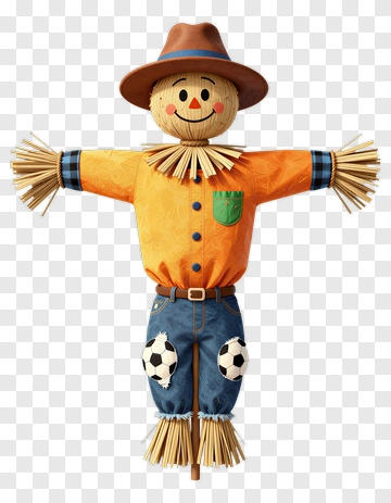 Scarecrow In Farmwear PNG