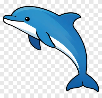 Blue Cartoon Dolphin PNG