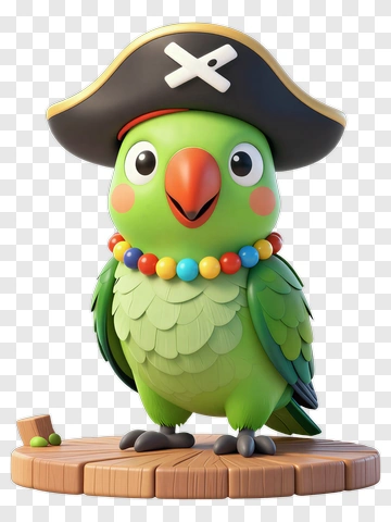 Pirate Parrot Figurine PNG