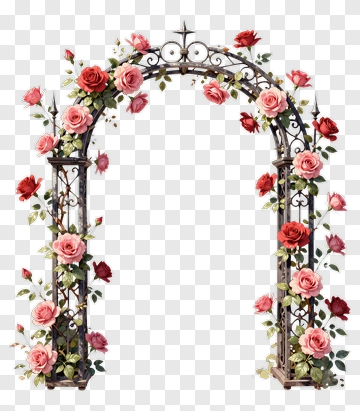 Rose Arch With Iron Gate PNG