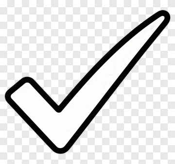 White Checkmark With Black Outline PNG