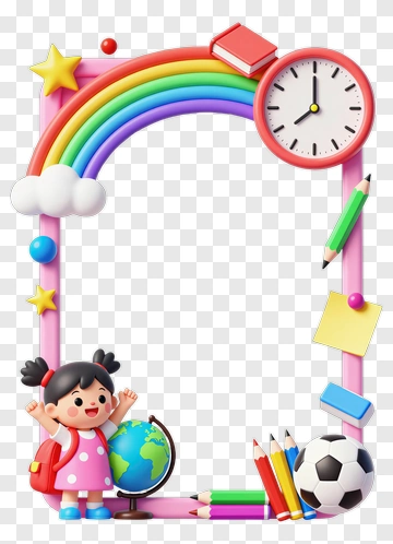 Happy Girl With School Supplies PNG