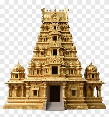 Golden Temple With Ornate Details PNG