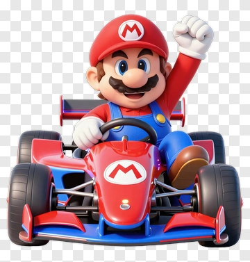 Mario In Red Race Car PNG