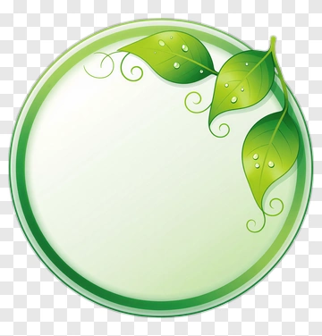 Green Leaf Decorative Circle PNG